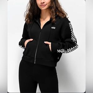 Black cropped vans zip up size L